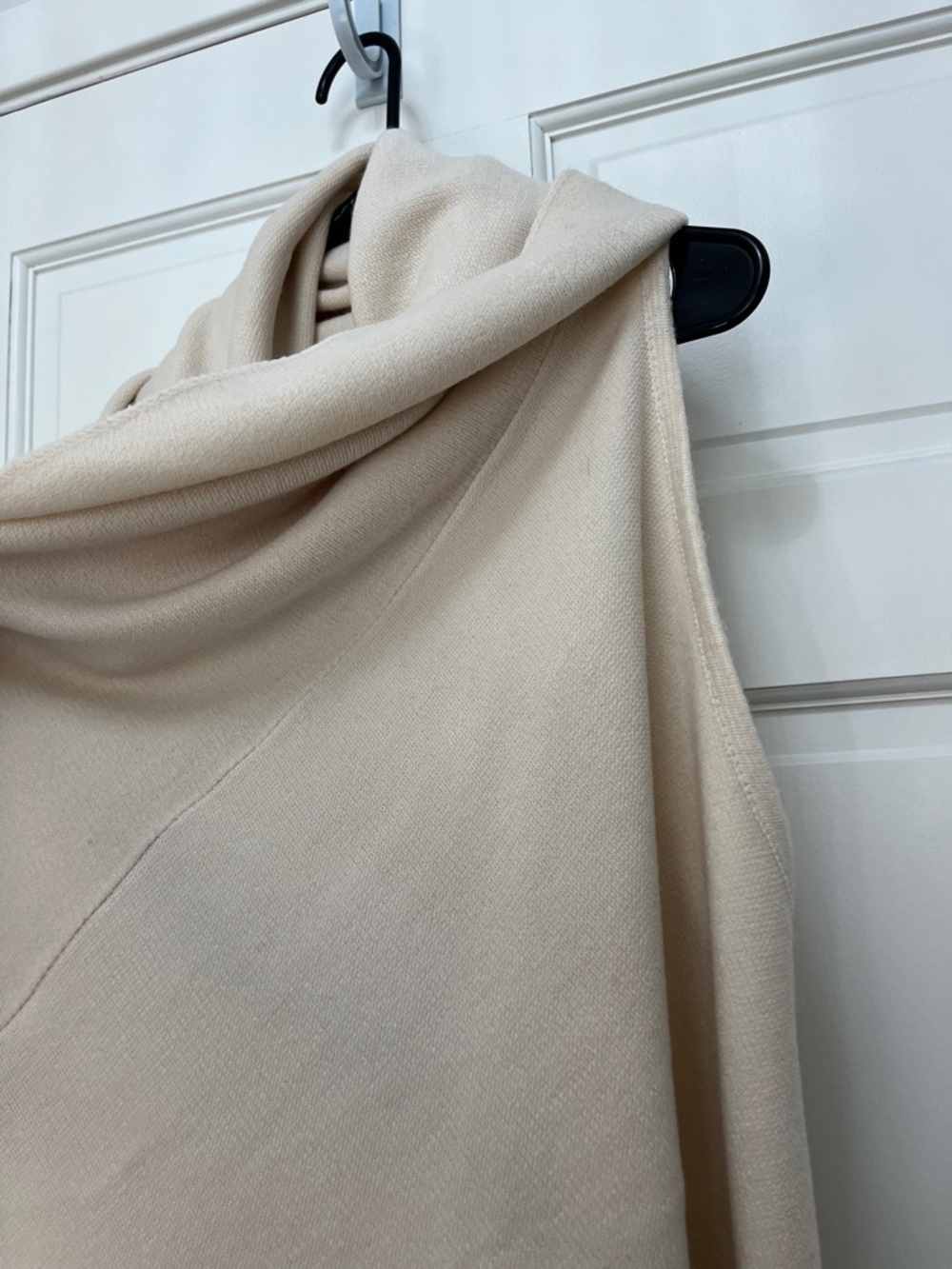 Look Cream Knit Open Front Draped Sleeveless Cardigan Vest - One Size - Picture 2 of 12